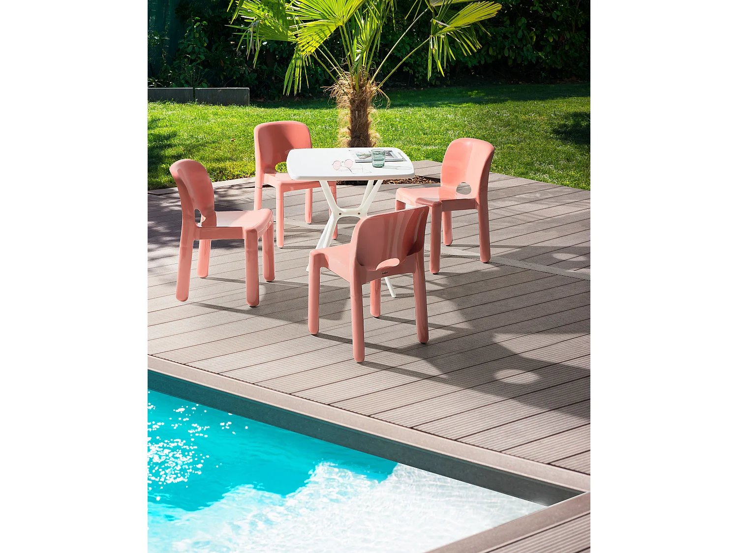 Lot de 4 chaises de jardin BETIM Corail