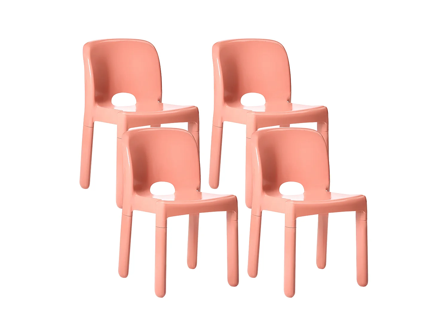 Lot de 4 chaises de jardin BETIM Corail