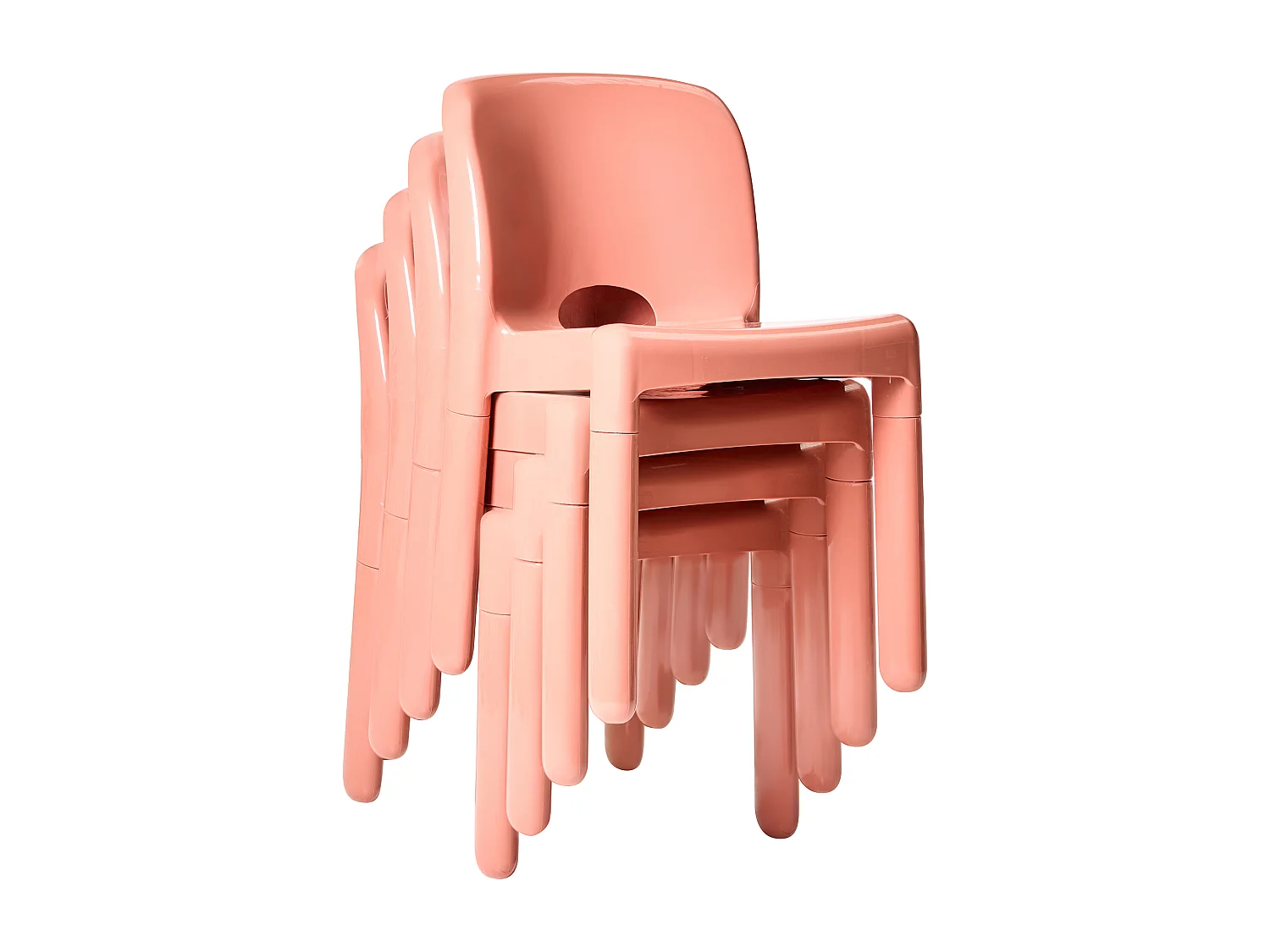 Kunststoffstühle grau 4er Set für den Innen- und Außenbereich geeignet Pesaro