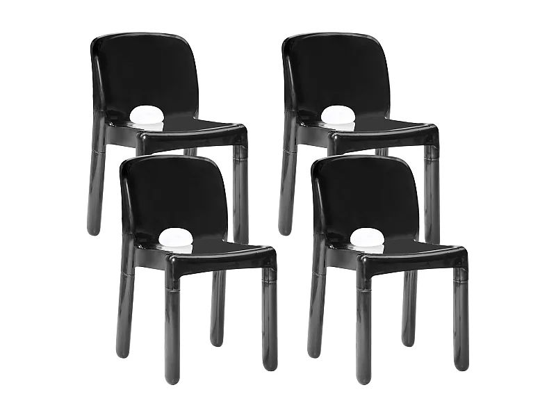 Conjunto de 4 sillas de jardín BETIM Negro