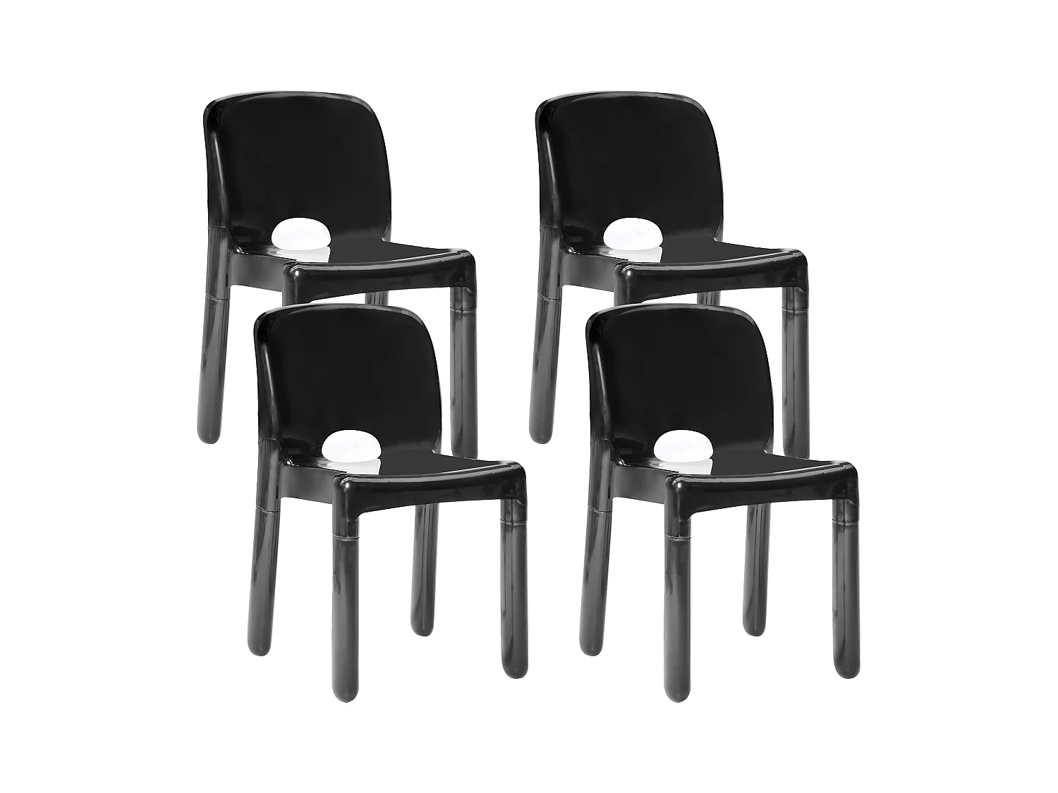 Lot de 4 chaises de jardin BETIM Noir