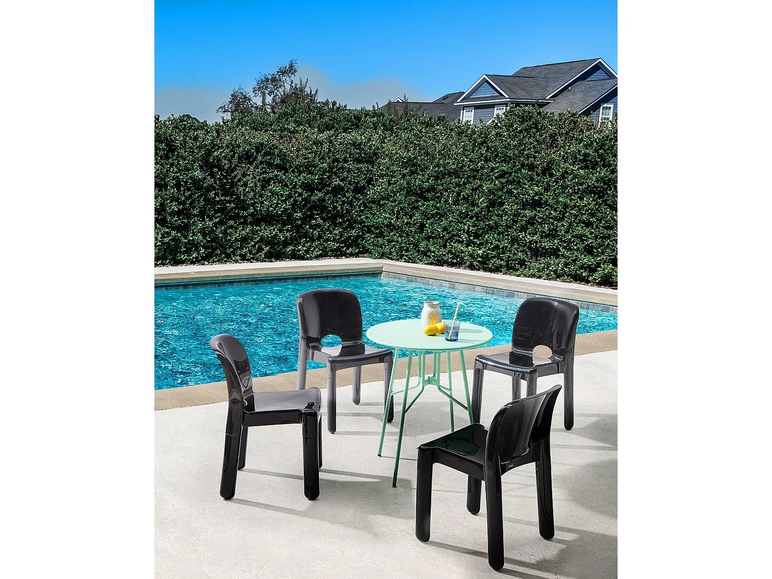 Lot de 4 chaises de jardin BETIM Noir