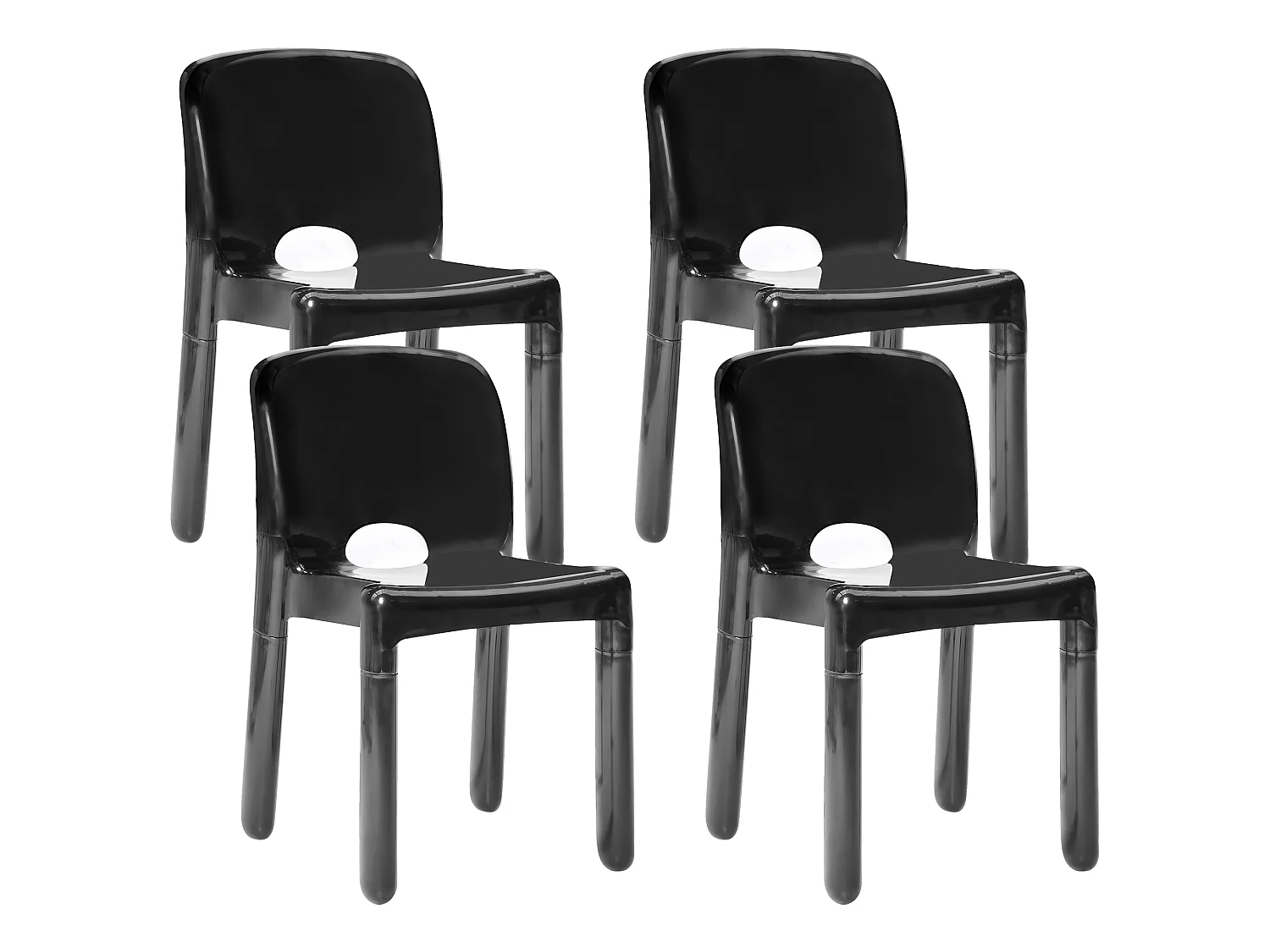 Conjunto de 4 cadeiras de jardim BETIM Preto