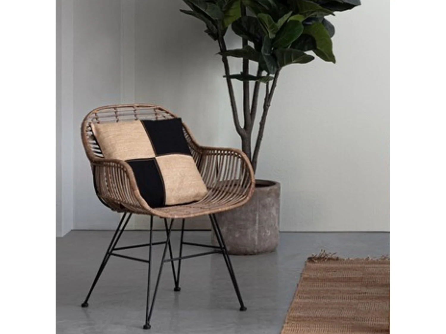 Fauteuil tressé en Rotin - RAKEL