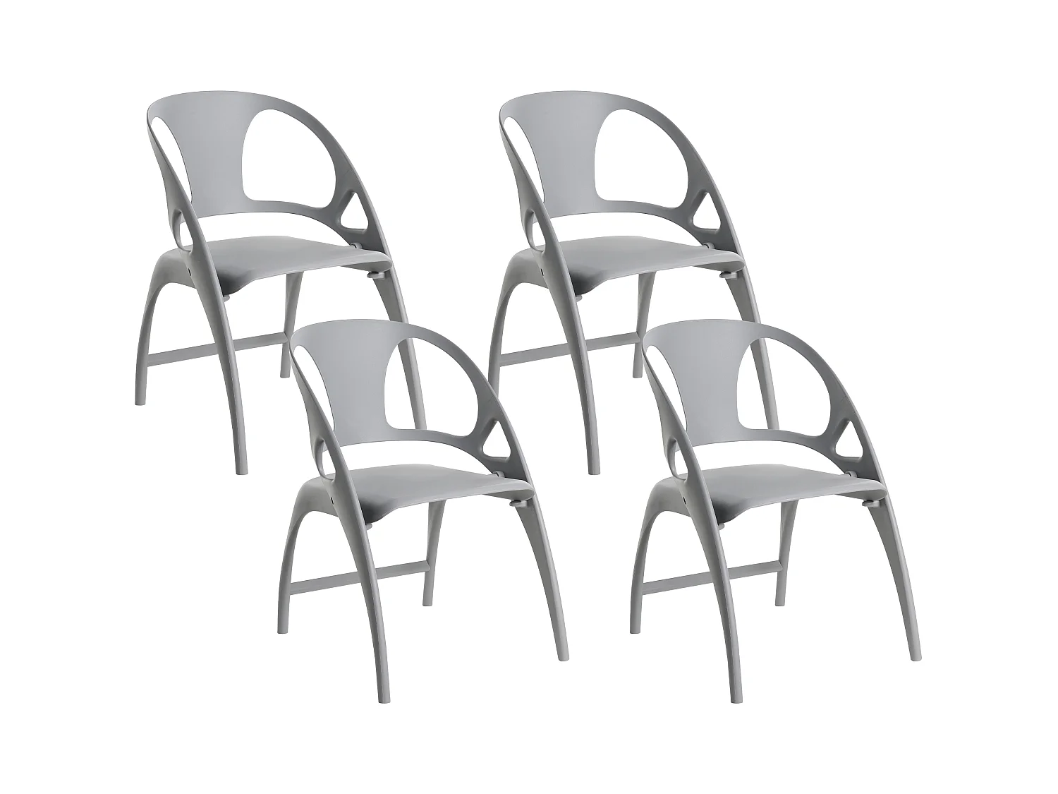 Lot de 4 chaises de jardin Pliant NEMI Gris