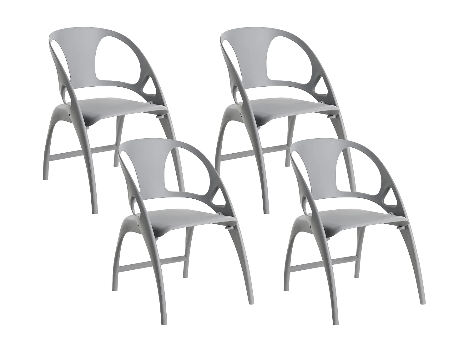 Lot de 4 chaises de jardin Pliant NEMI Gris