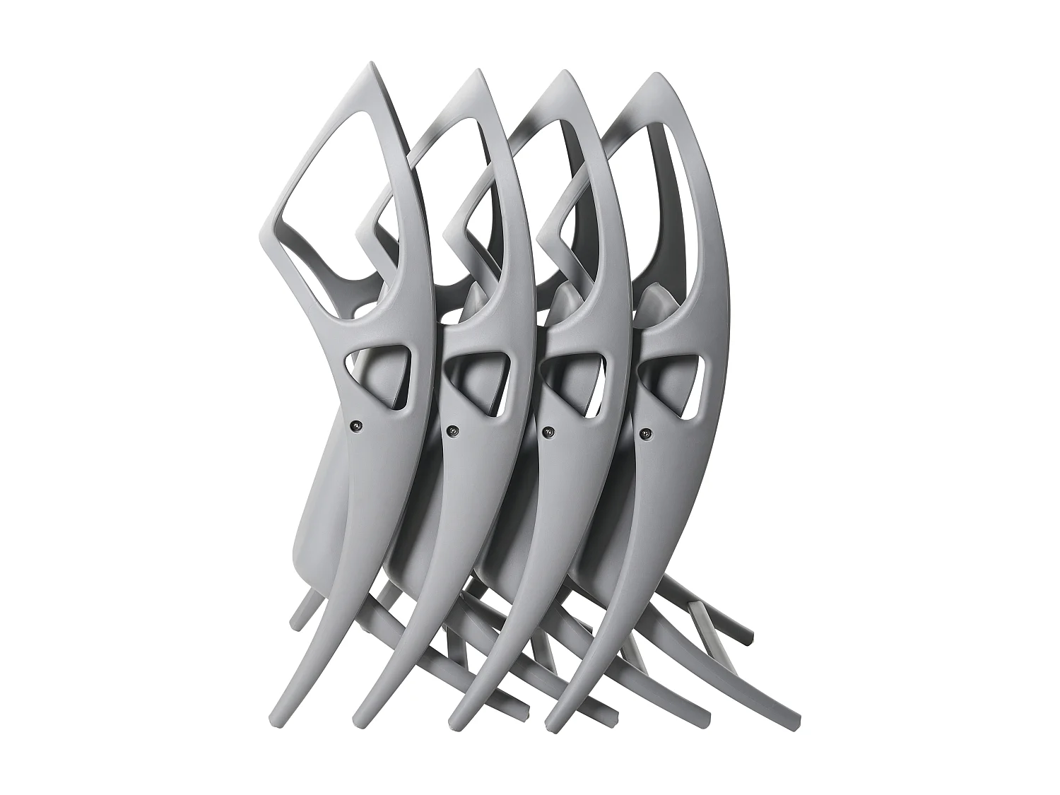 Lot de 4 chaises de jardin Pliant NEMI Gris