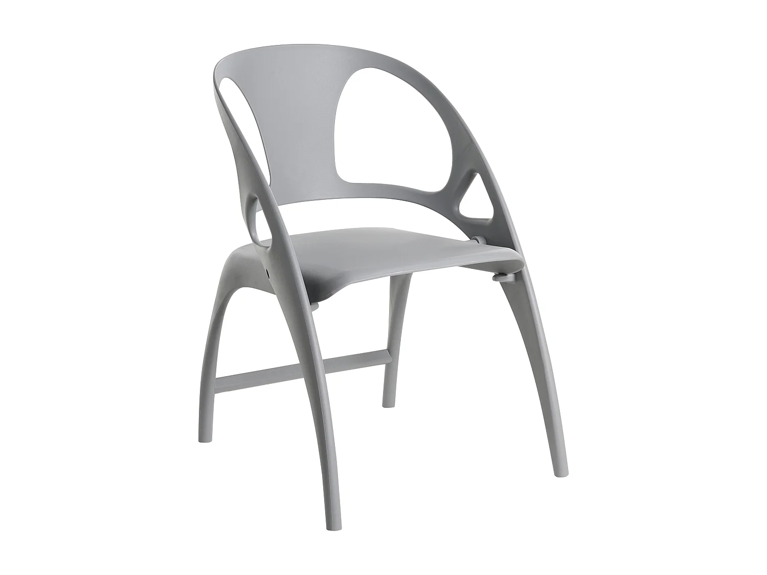 Gartenstuhl 4er Set Kunststoff grau klappbar Out- und Indoor modern Nemi