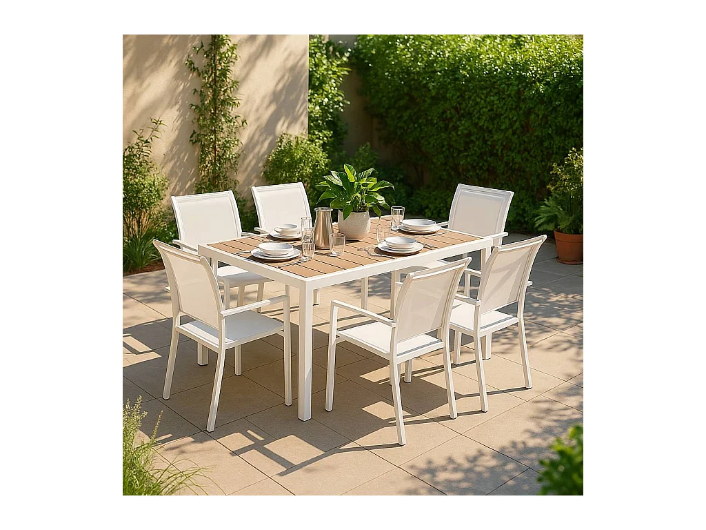 Chaise de jardin blanche Ilona (lot de 2)