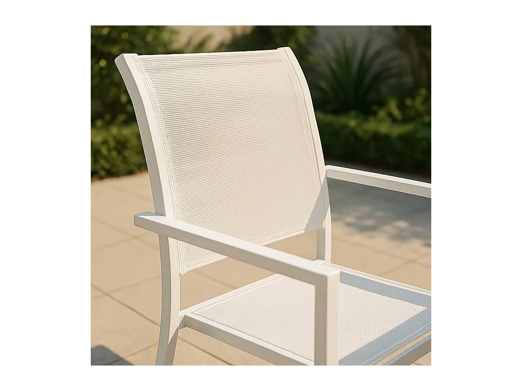 Chaise de jardin blanche Ilona (lot de 2)