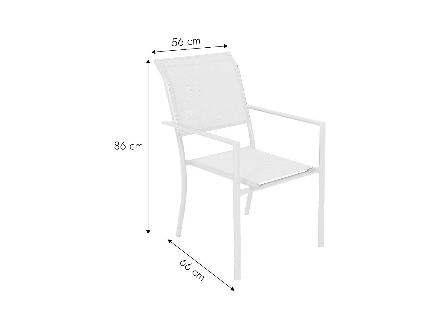 Chaise de jardin blanche Ilona (lot de 2)