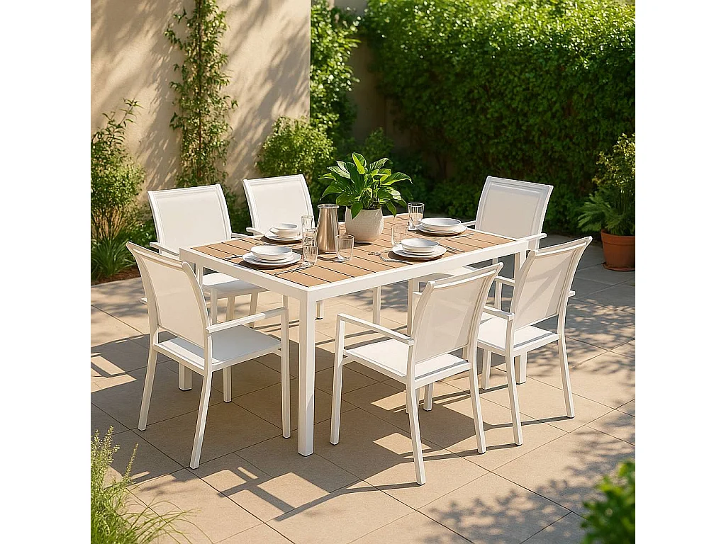 Chaise de jardin blanche Ilona (lot de 2)