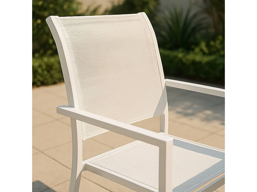 Chaise de jardin blanche Ilona (lot de 2)