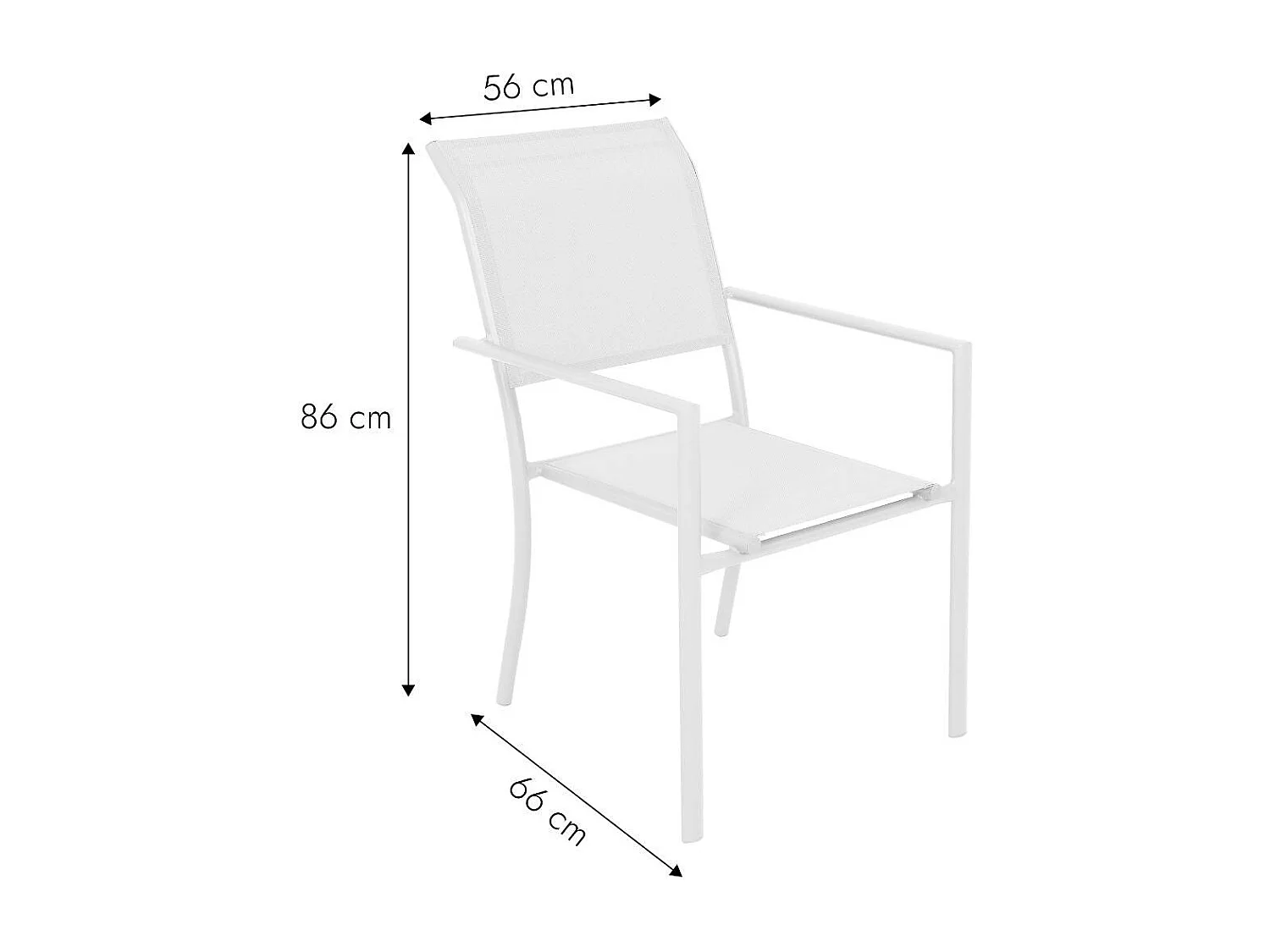 Chaise de jardin blanche Ilona (lot de 2)