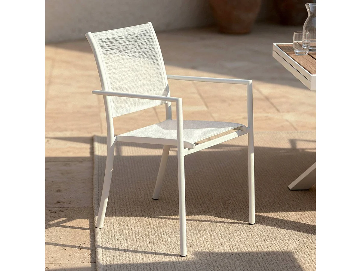 Silla de jardín Ilona blanco (lote de 2)