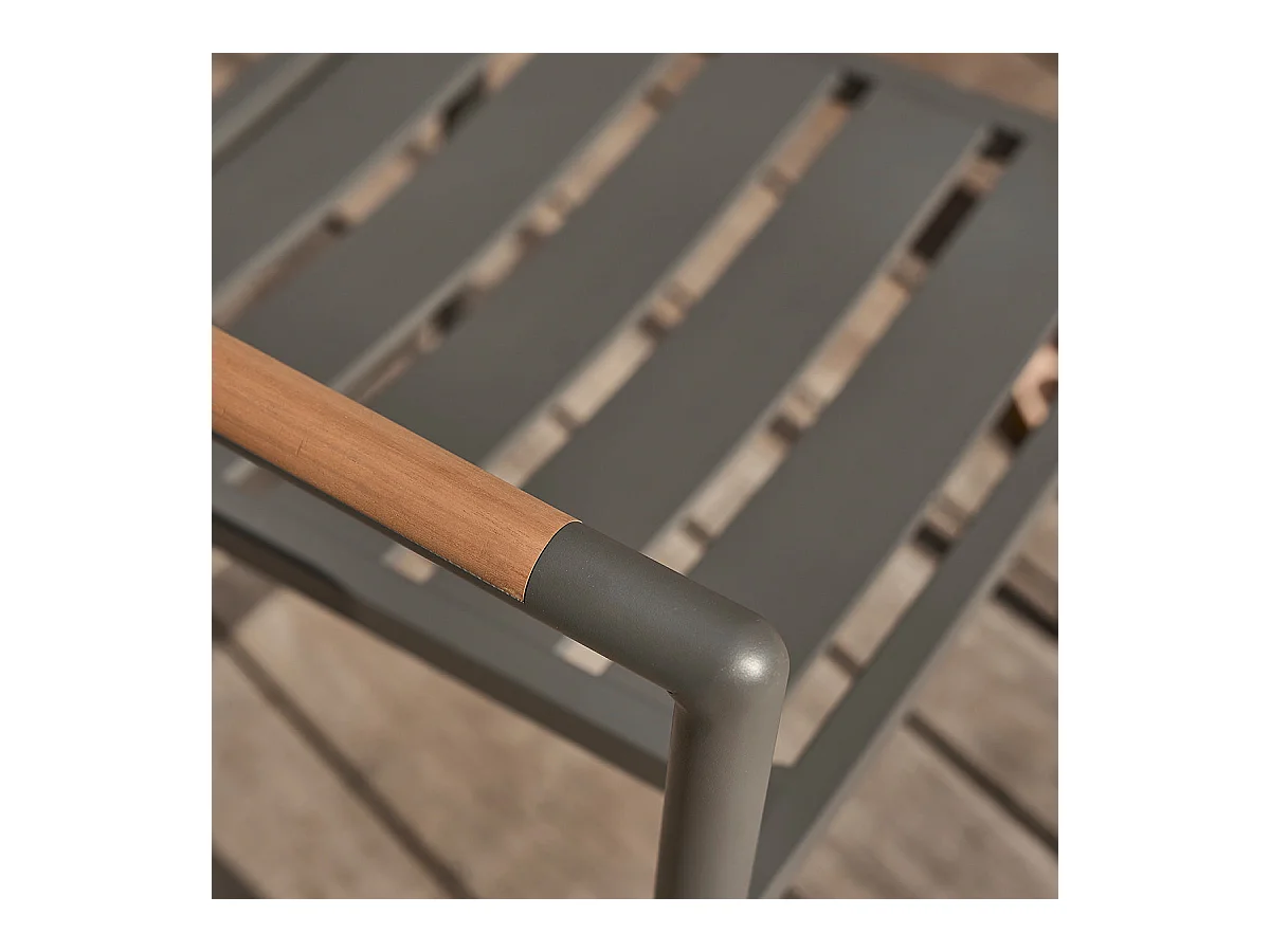 Sillón de exterior de teca y aluminio