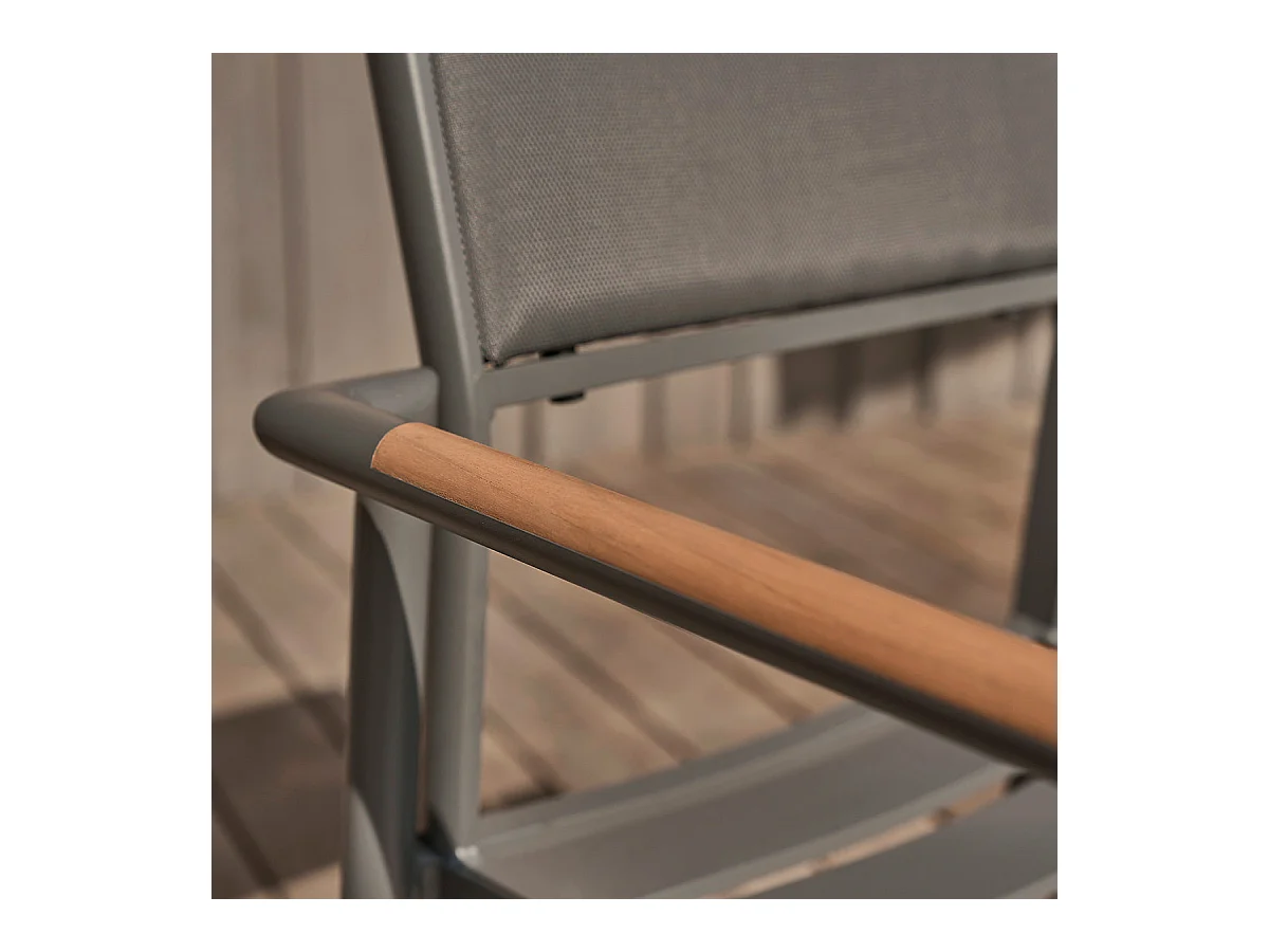 Sillón de exterior de teca y aluminio