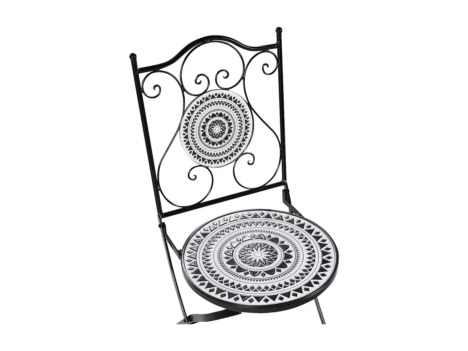 Set di 2 sedie da giardino COMISO Pieghevole Metallo Nero/ Bianco
