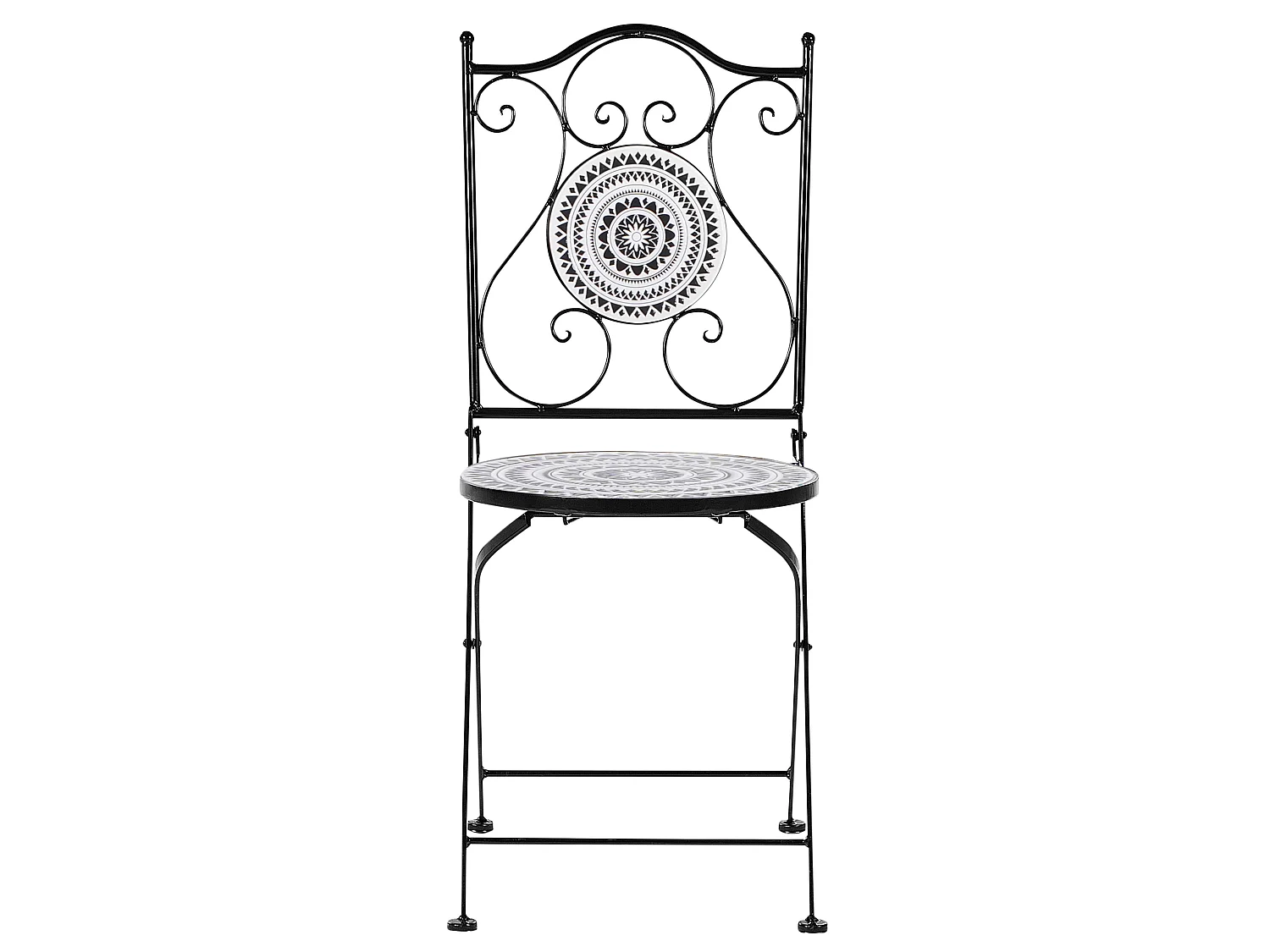 Set of 2 Garden Chairs COMISO Folding Metal Black/ White