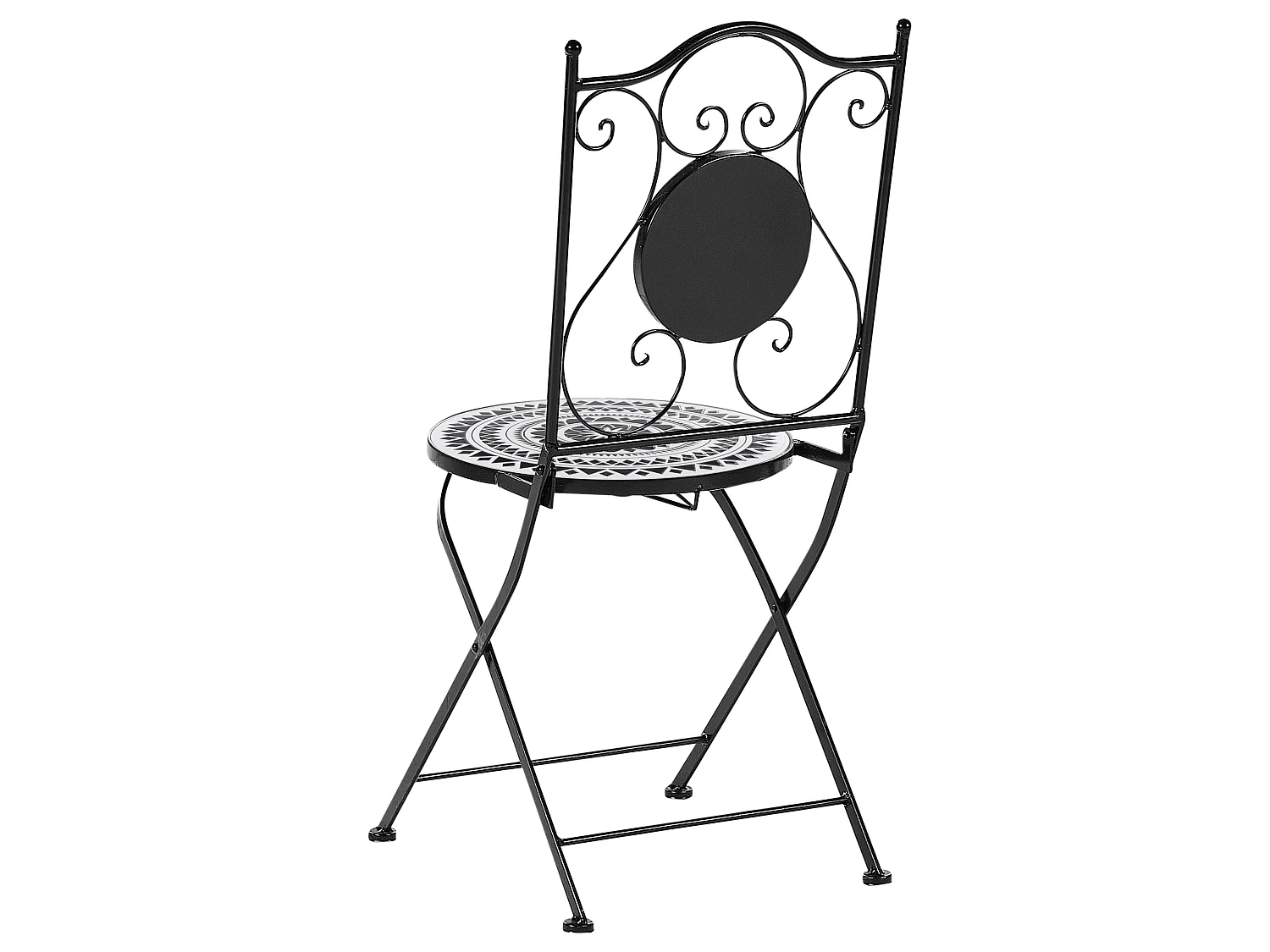 Set of 2 Garden Chairs COMISO Folding Metal Black/ White
