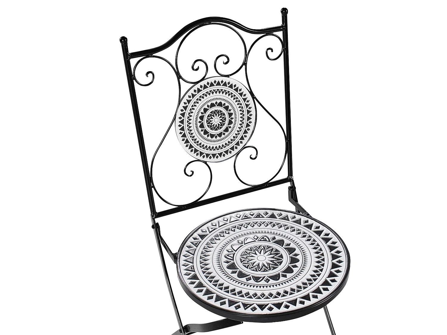 Set of 2 Garden Chairs COMISO Folding Metal Black/ White