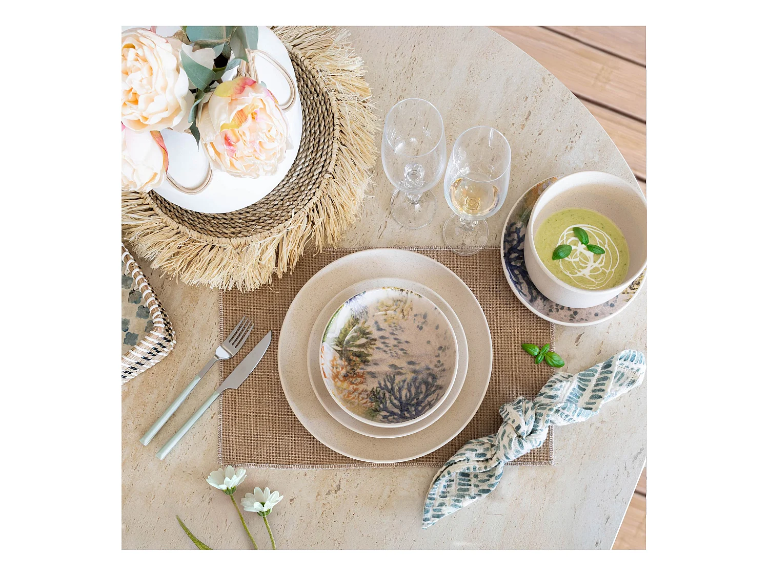 Novastyl - Lot 6 Coupelles Corfou 600ml En Gres Bleu