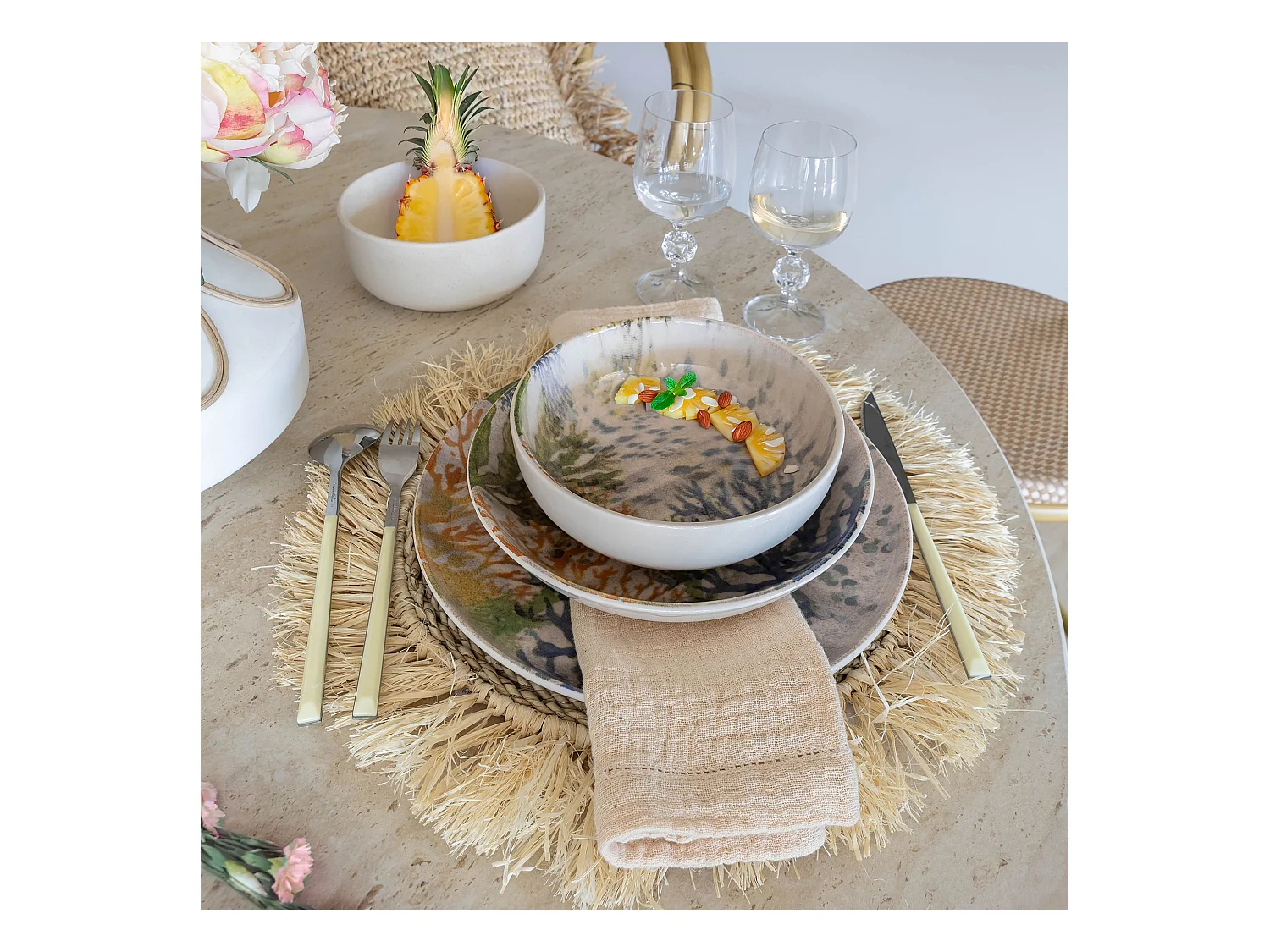 Novastyl - Lot 6 Coupelles Corfou 600ml En Gres Bleu