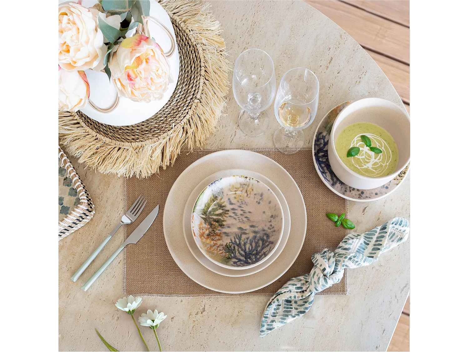 Novastyl - Lot 6 Coupelles Corfou 600ml En Gres Bleu