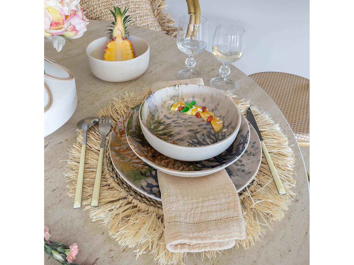 Novastyl - Lot 6 Coupelles Corfou 600ml En Gres Bleu