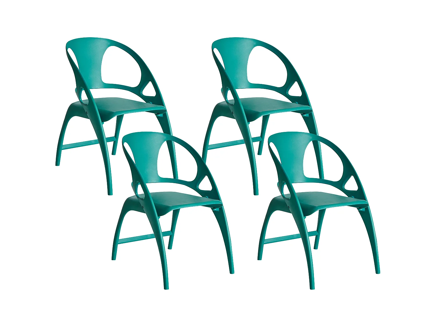 Lot de 4 chaises de jardin Pliant NEMI Bleu paon