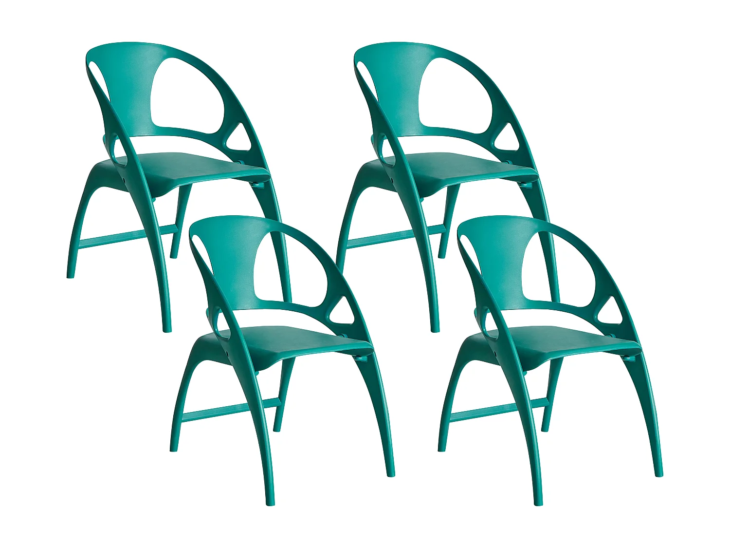 Lot de 4 chaises de jardin Pliant NEMI Bleu paon