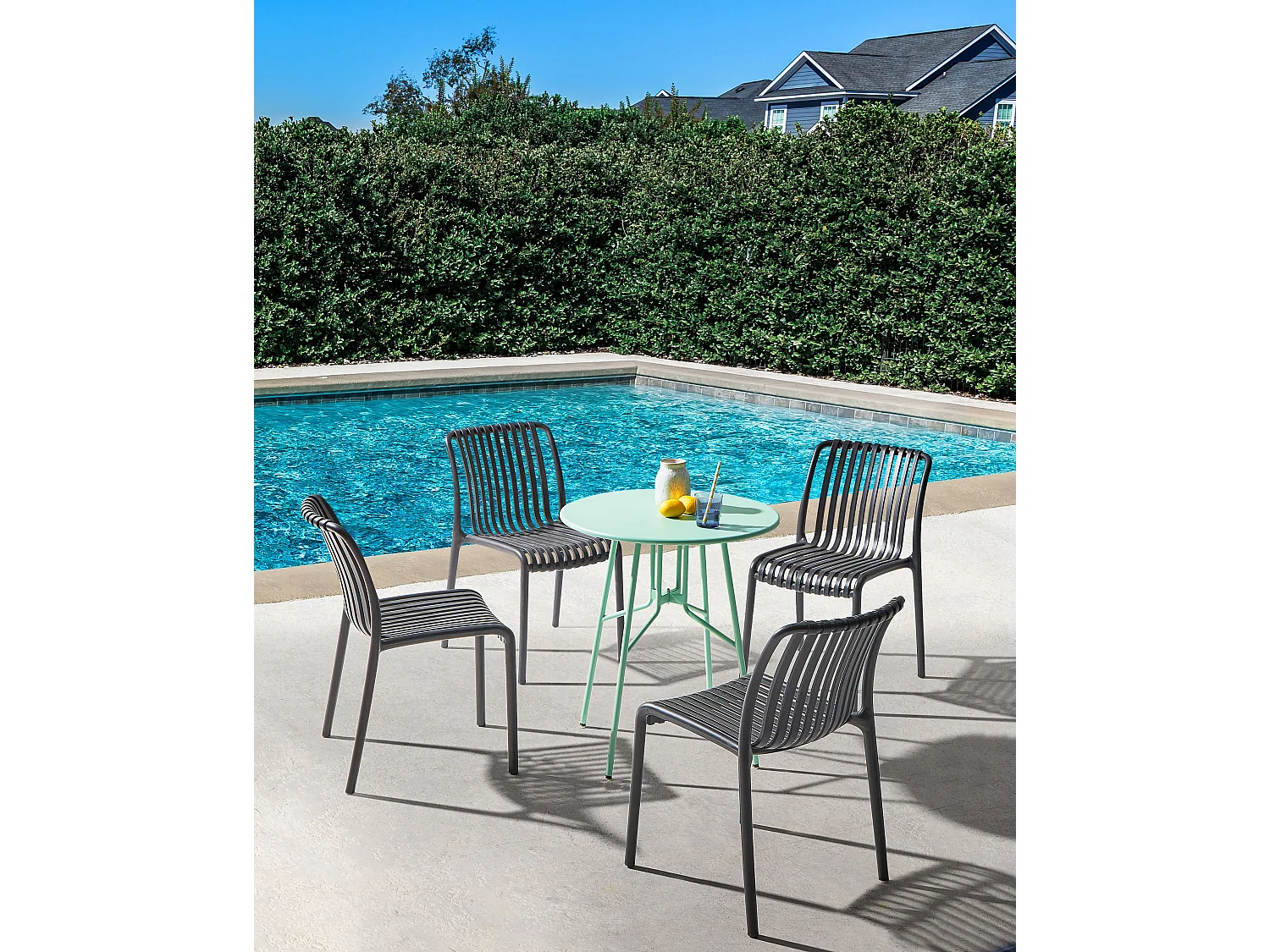 Lot de 4 chaises de jardin ARICCIA Noir
