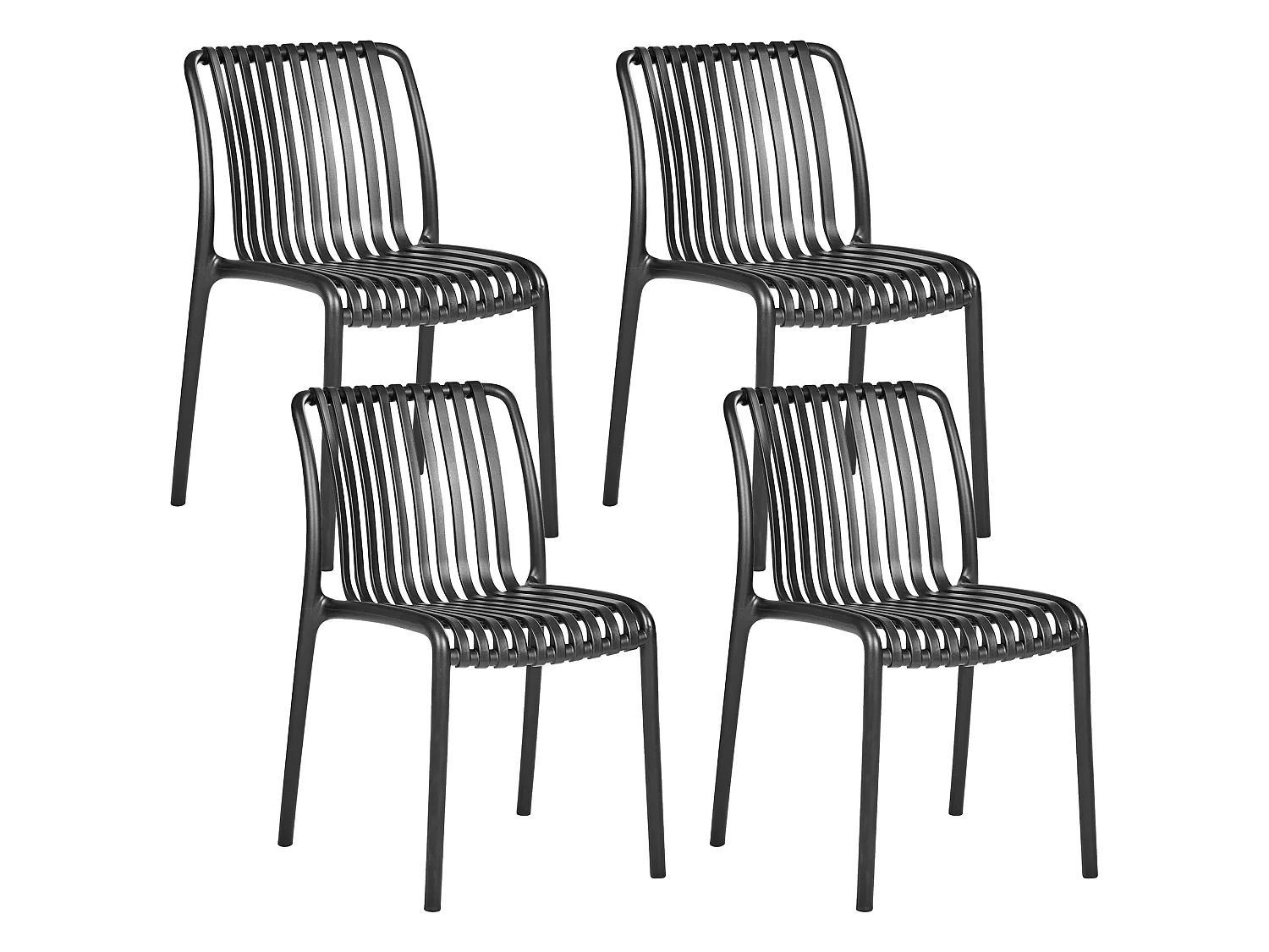 Set di 4 sedie da giardino ARICCIA Nero