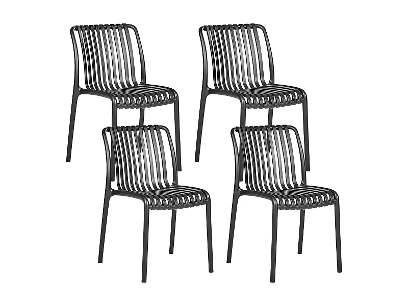 Lot de 4 chaises de jardin ARICCIA Noir