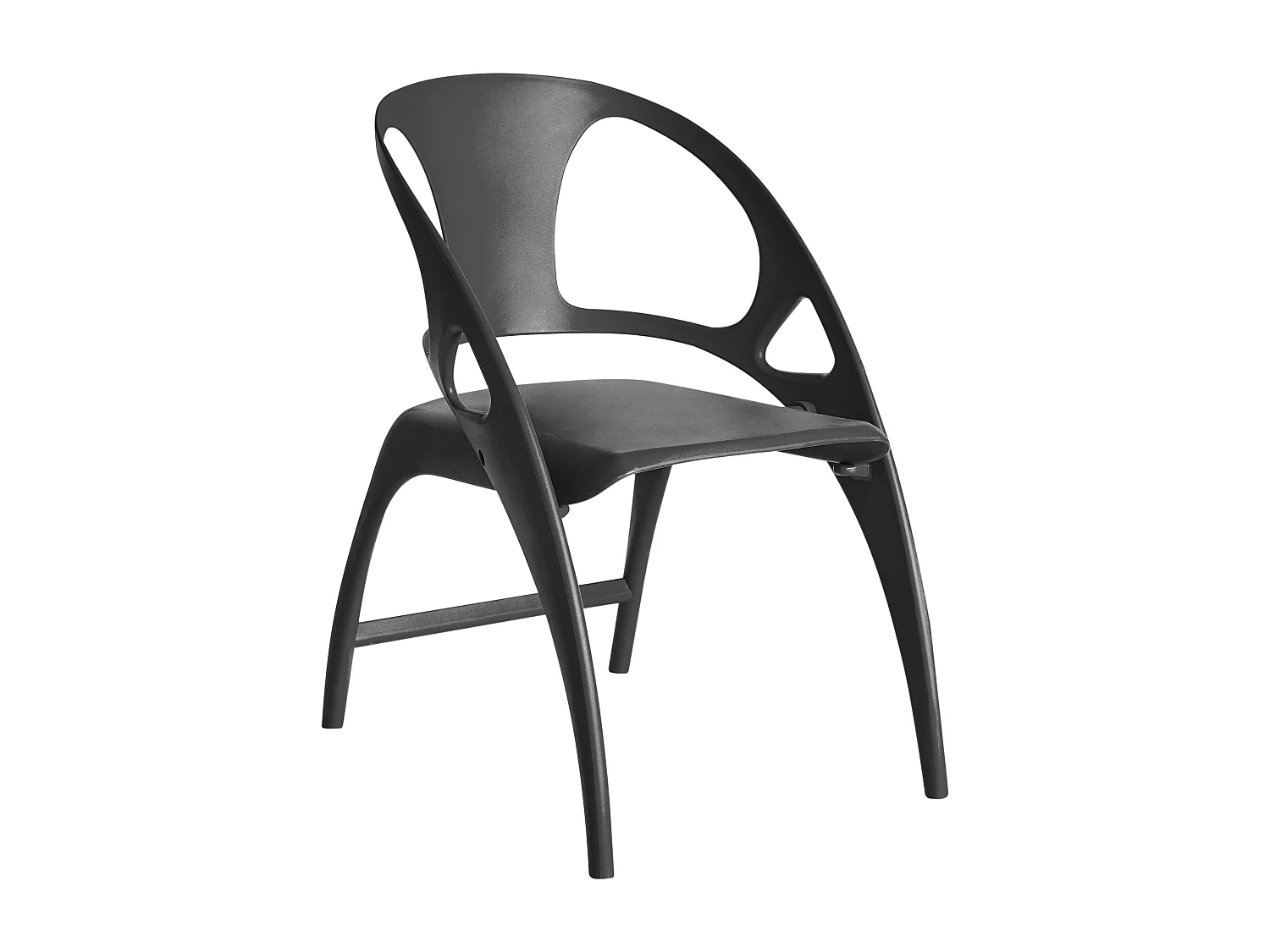 Gartenstuhl 4er Set Kunststoff schwarz klappbar Out- und Indoor modern Nemi