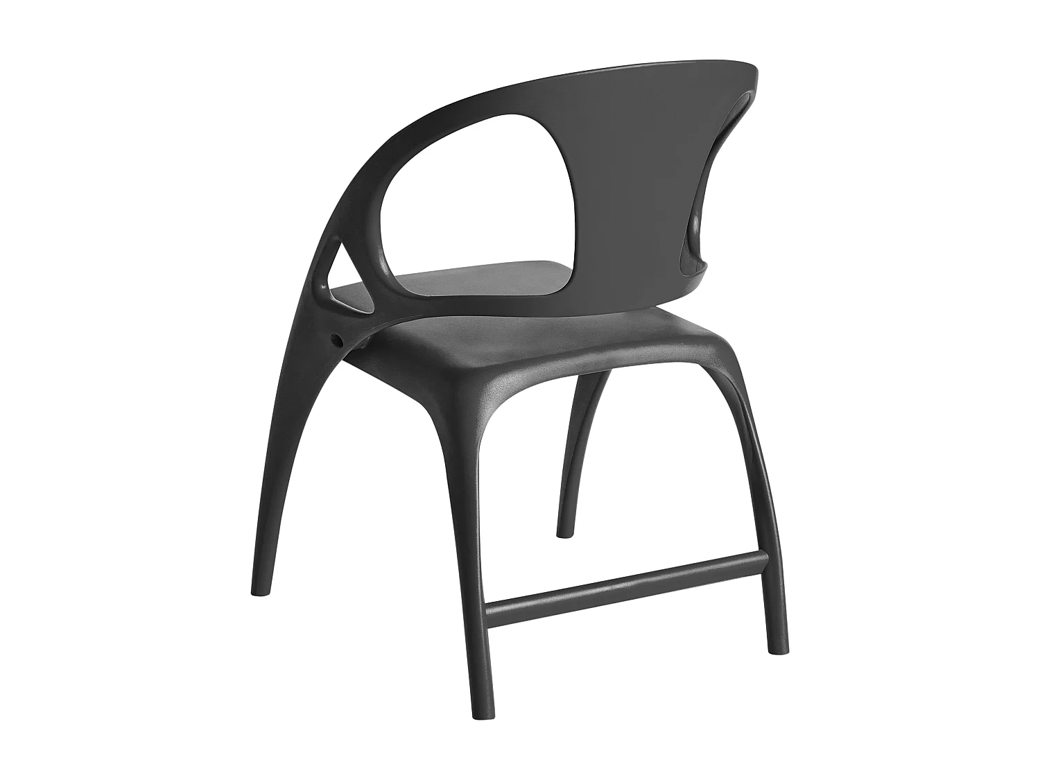 Gartenstuhl 4er Set Kunststoff schwarz klappbar Out- und Indoor modern Nemi