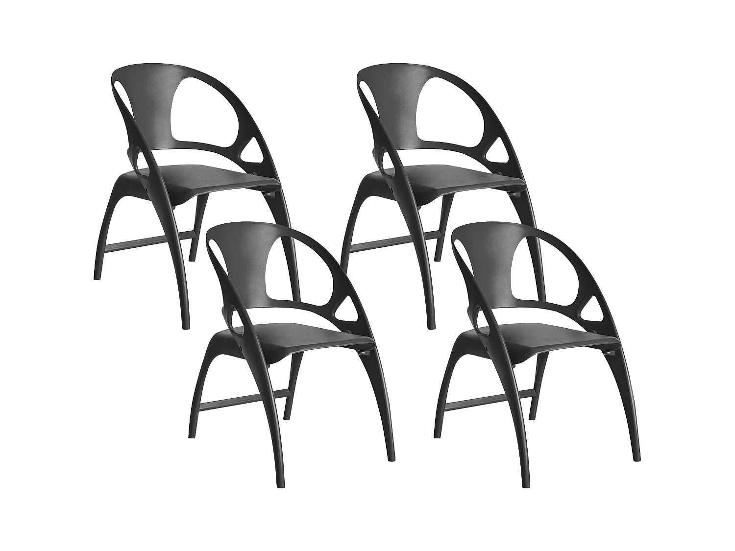 Lot de 4 chaises de jardin Pliant NEMI Noir