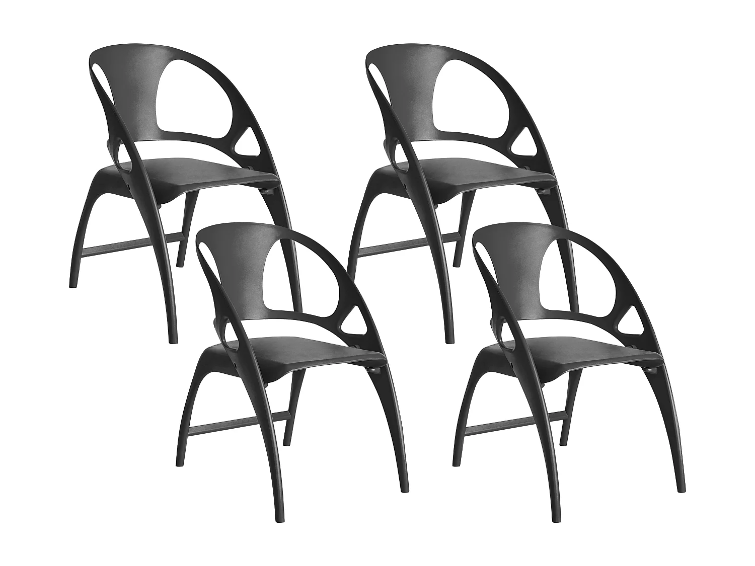 Lot de 4 chaises de jardin Pliant NEMI Noir