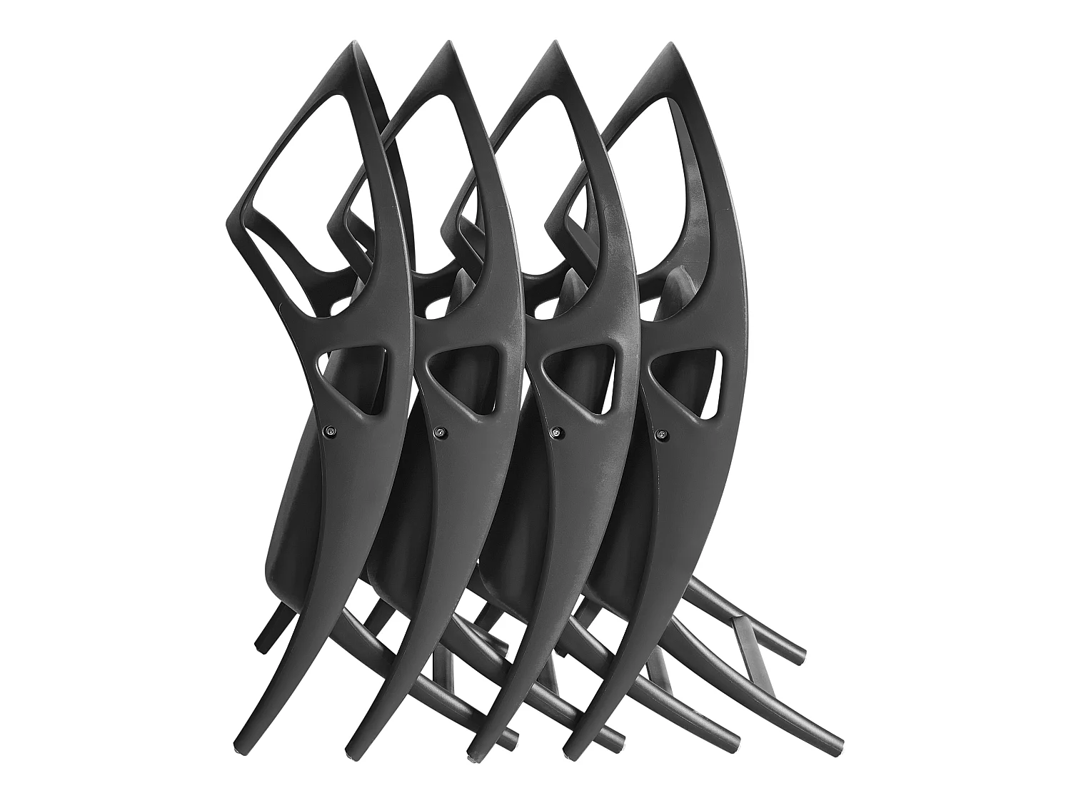 Set of 4 Garden Chairs NEMI Folding Black