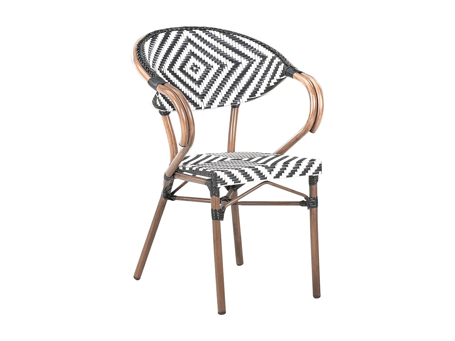 Lot de 4 chaises de jardin CASPRI Noir/blanc