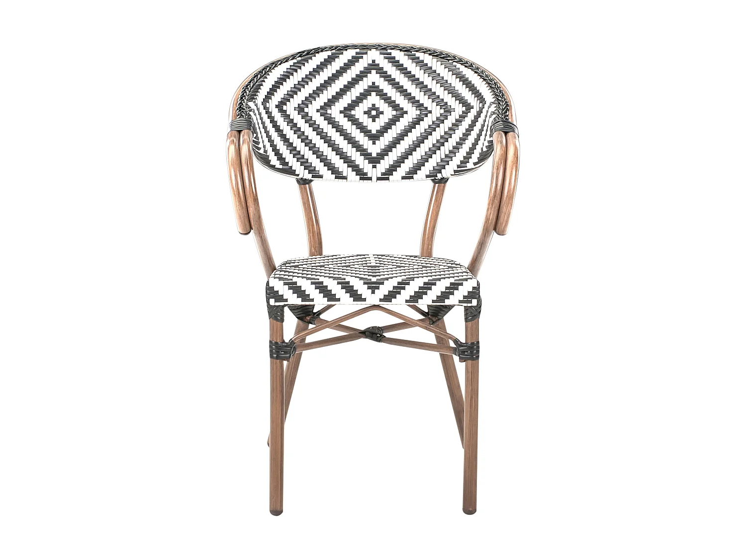 Lot de 4 chaises de jardin CASPRI Noir/blanc