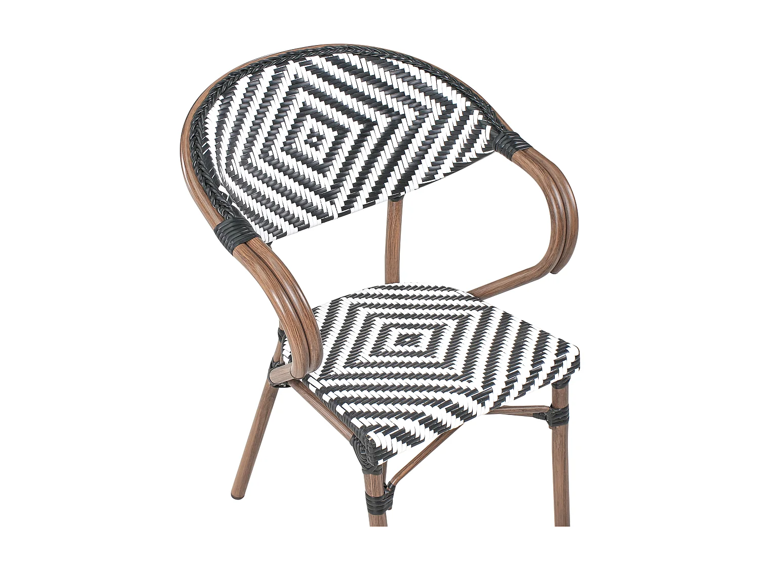 Lot de 4 chaises de jardin CASPRI Noir/blanc