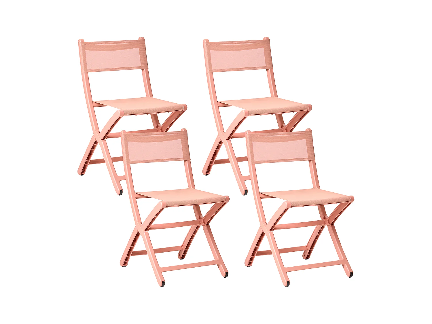 Lot de 4 chaises de jardin TALCA Pliant Corail