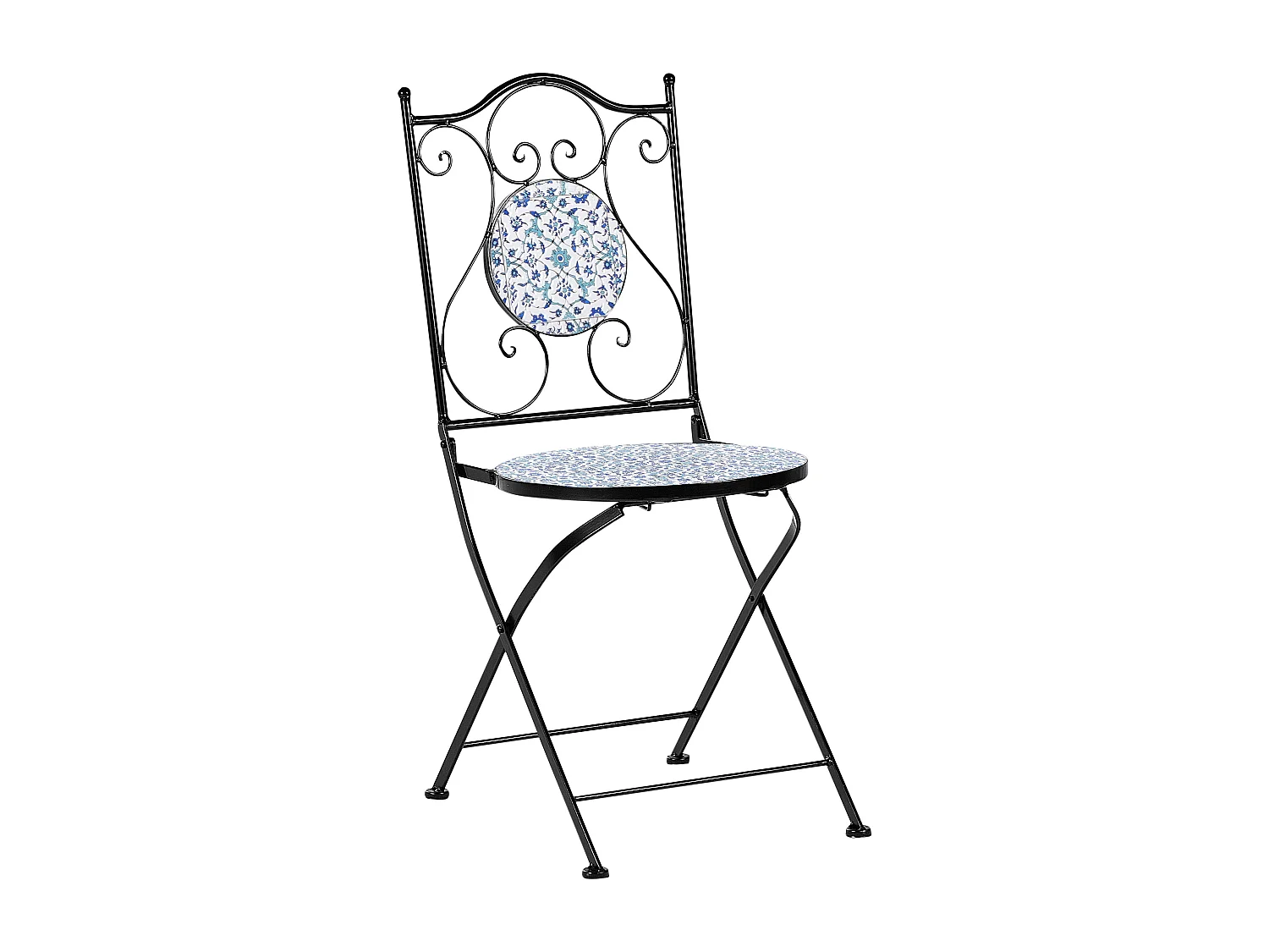 Zestaw 2 krzeseł ogrodowych CHAPECO Składane Metal Czarny