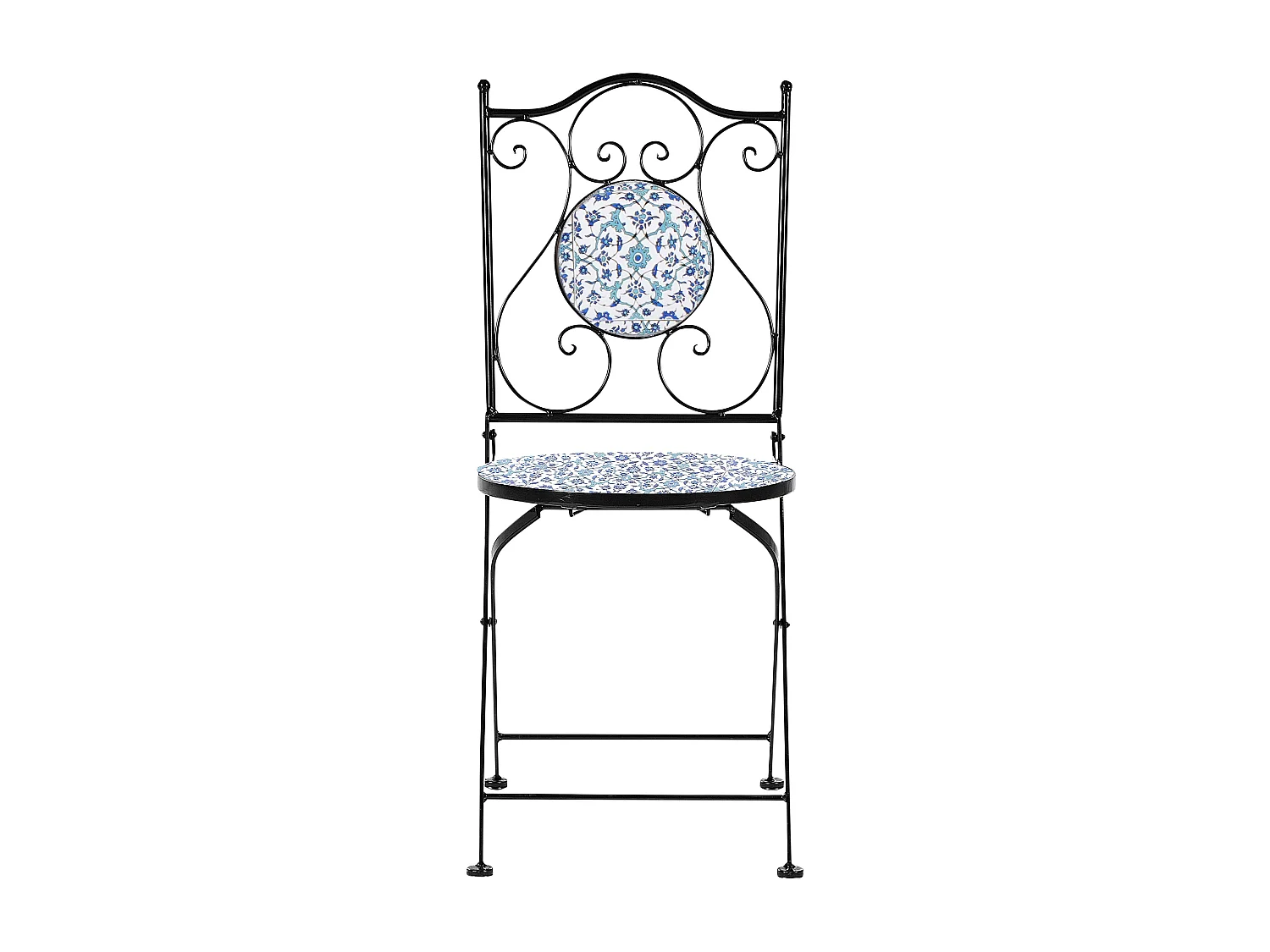 Zestaw 2 krzeseł ogrodowych CHAPECO Składane Metal Czarny