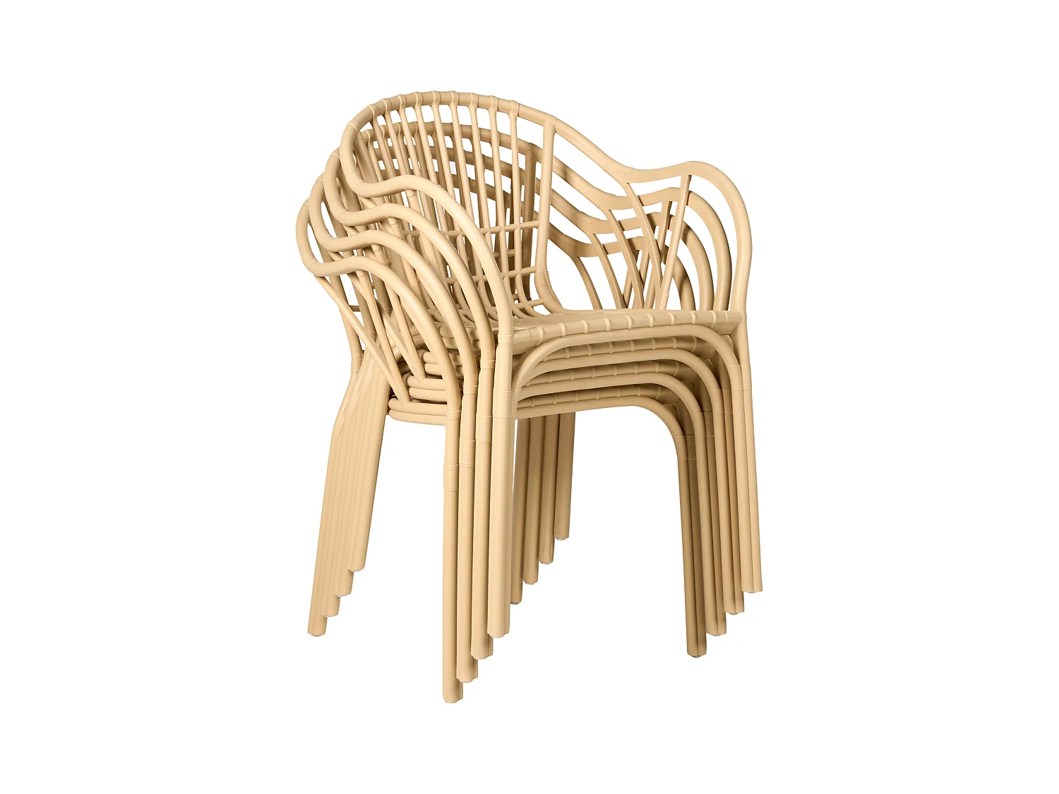 Lot de 4 chaises de jardin ANDORA Beige