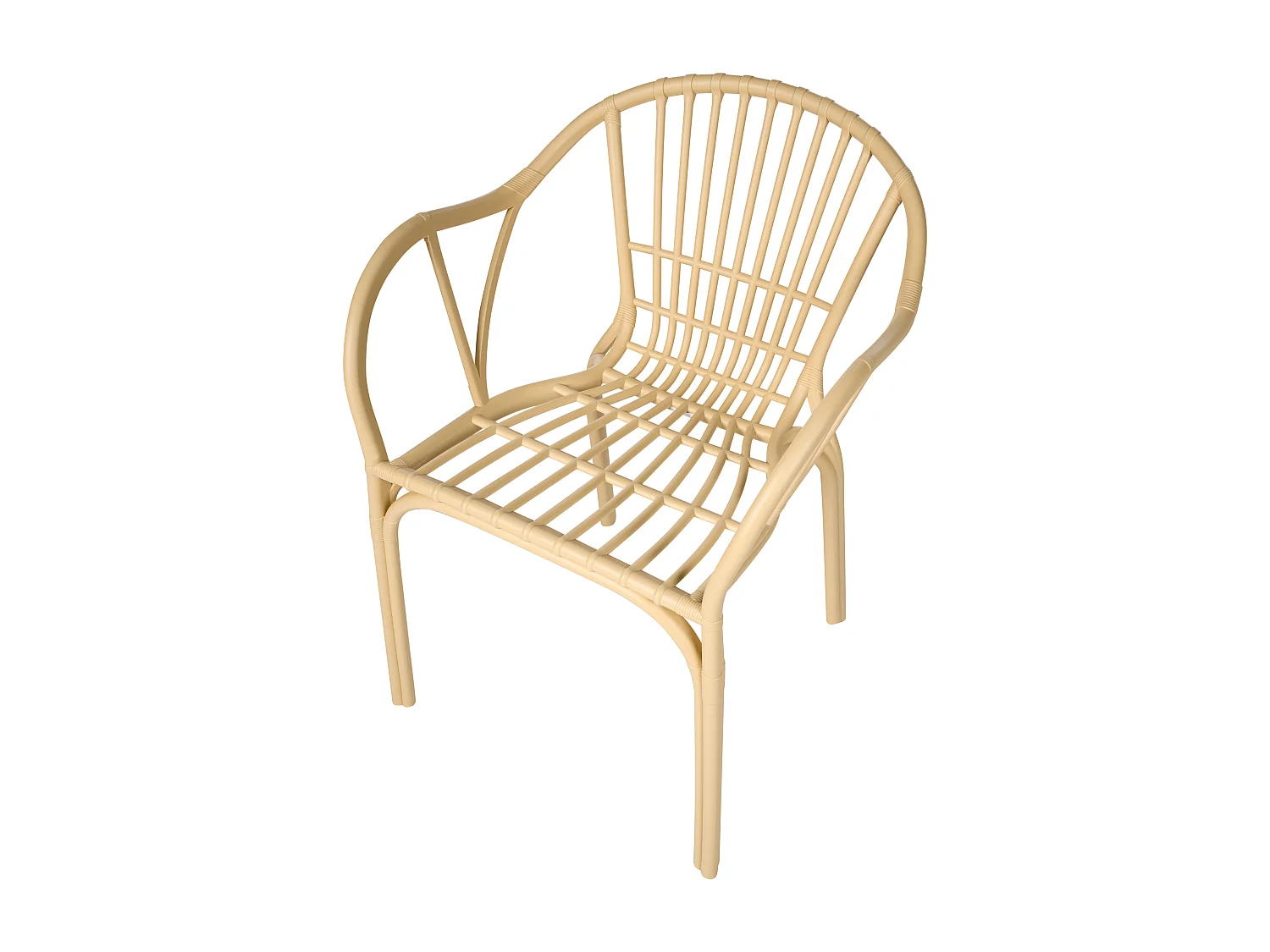 Gartenstühle 4er Set Kunststoff beige wetterfest leicht modern Andora