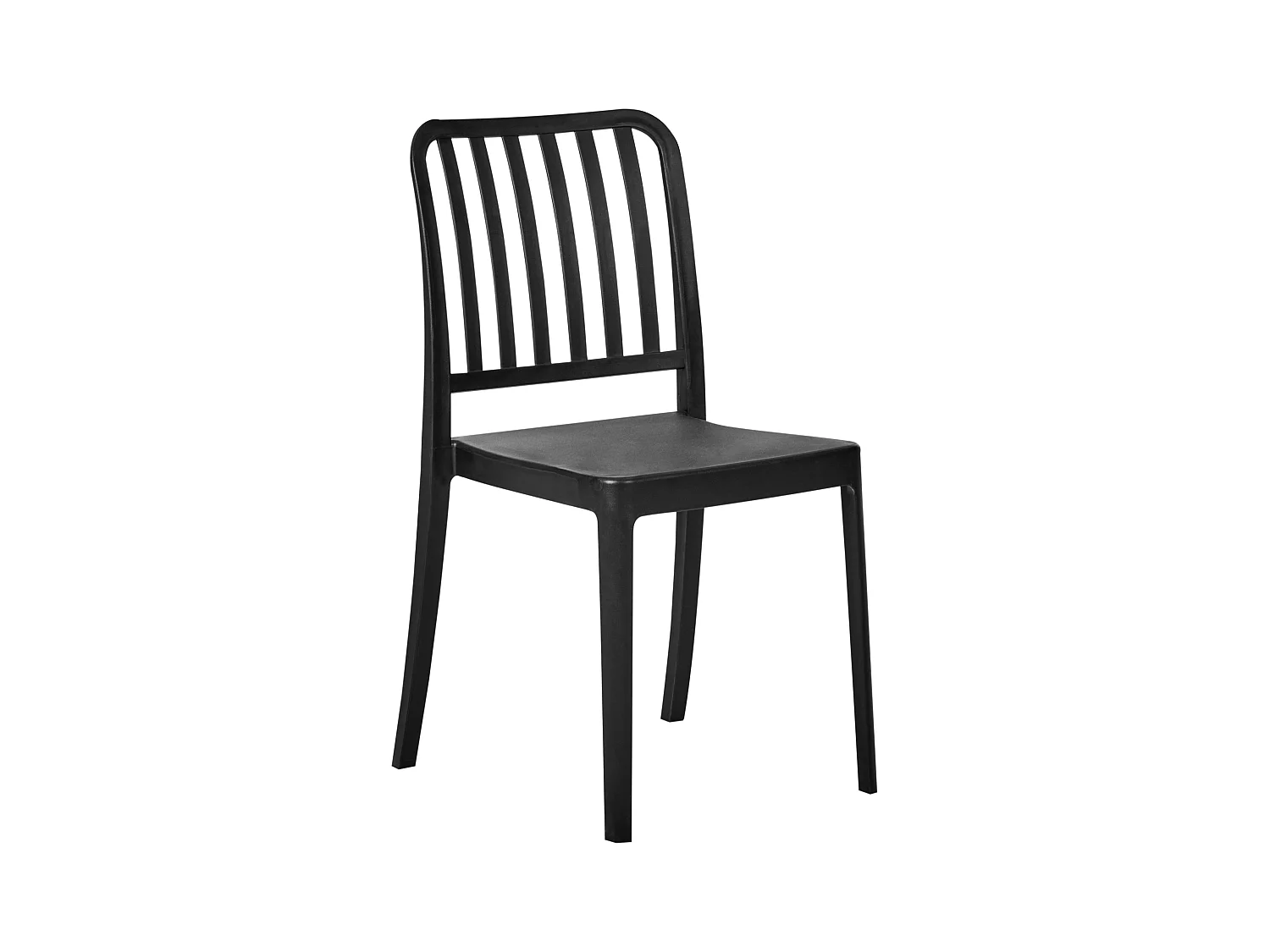 Gartenstühle im 4er Set schwarz aus Kunststoff für Innen- und Außenbereich Sersale