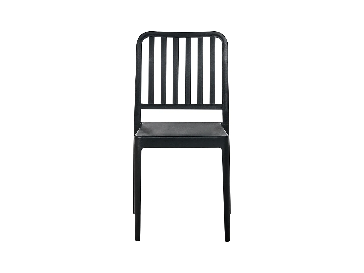 Gartenstühle im 4er Set schwarz aus Kunststoff für Innen- und Außenbereich Sersale