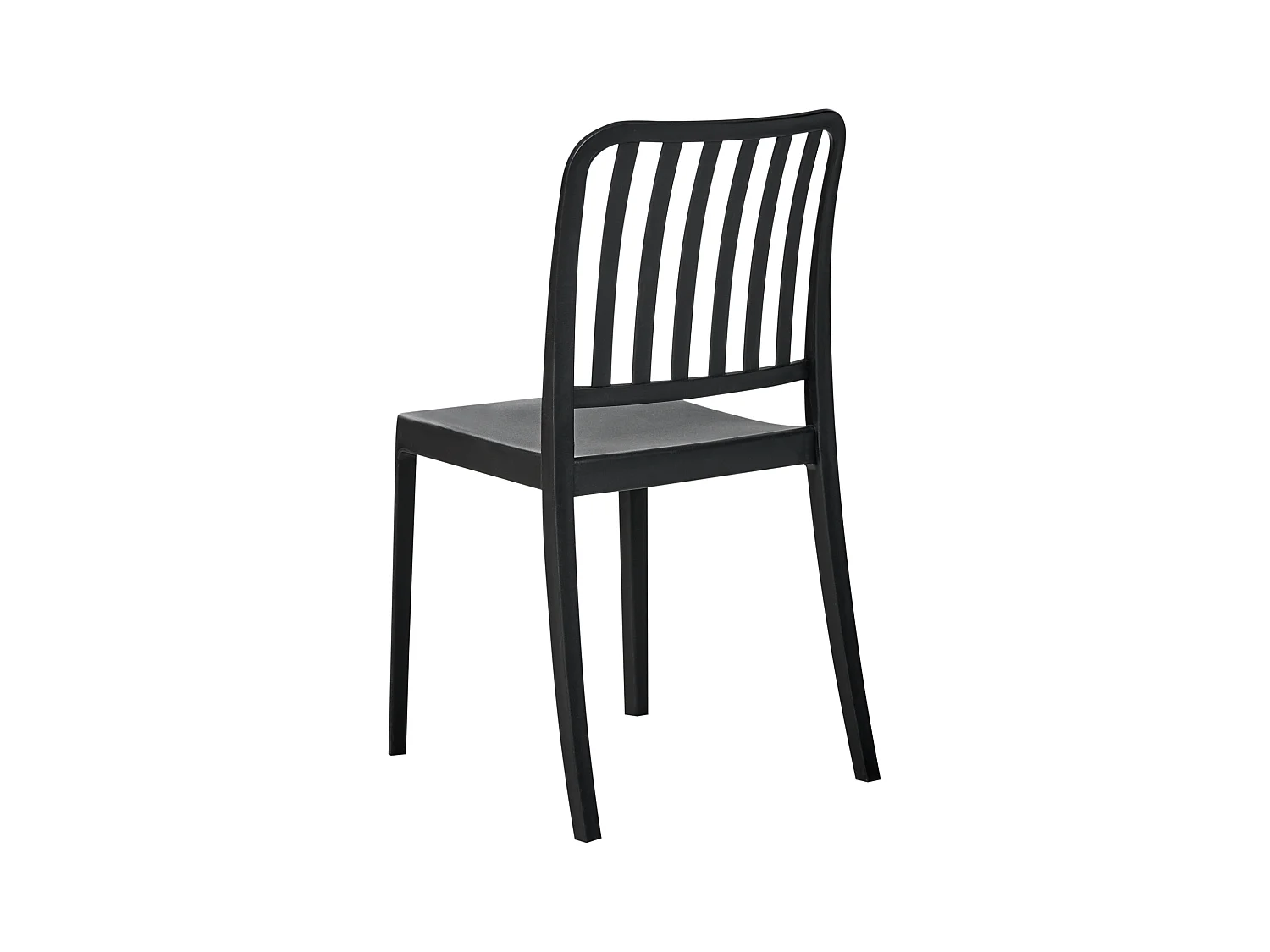 Gartenstühle im 4er Set schwarz aus Kunststoff für Innen- und Außenbereich Sersale